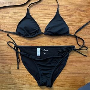 Athleta string bikini set- black